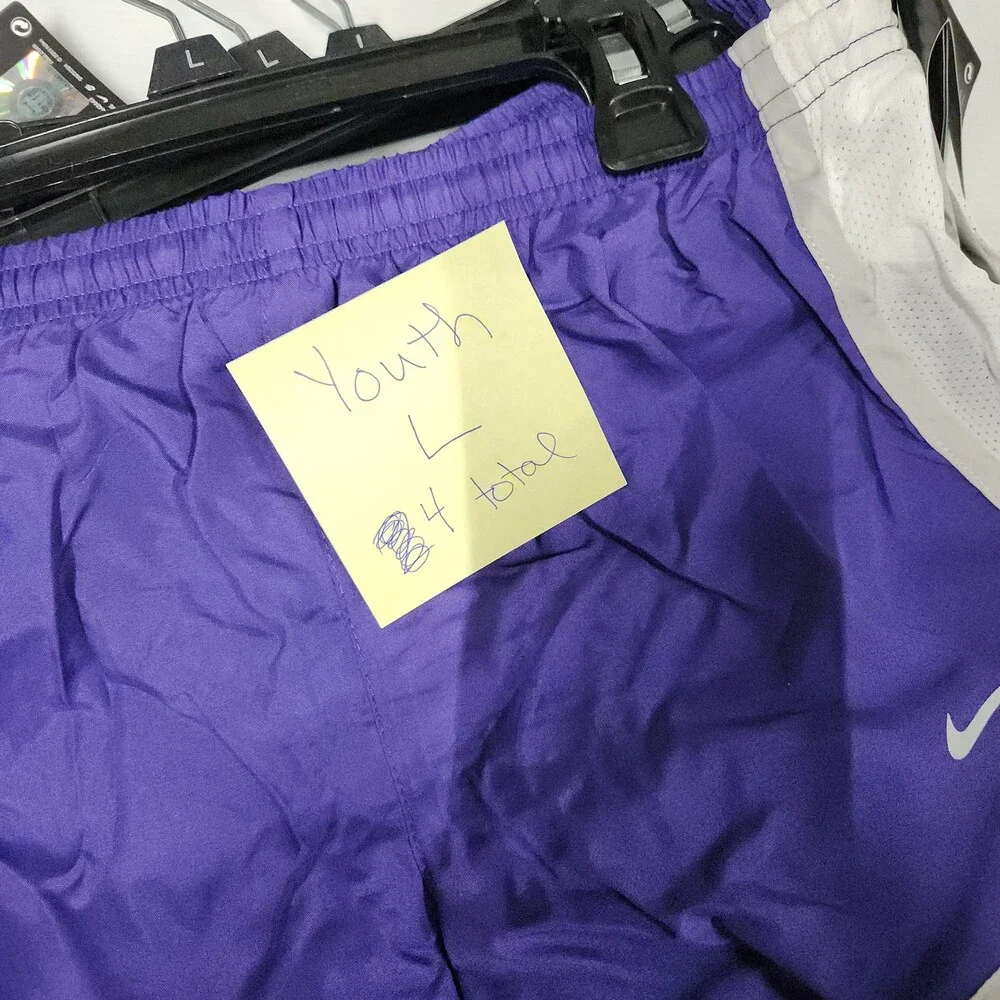Nike Kansas State St Wildcats Dri-Fit Running Shorts L Youth L Purple White 143